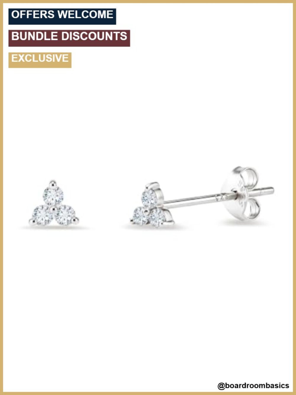 Lab Grown Diamond Stud Earrings 925 Sterling Silver 18K White Gold Plated